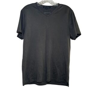 Robert Barakett Mens Charcoal Grey 100% Pima Cotton V-Neck Short Sleeve Tee S